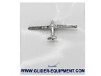 Glider silver plated pin 25x12 mm
