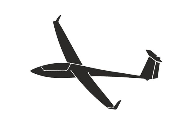 Glider sticker - ASW20, Pegase 15cm