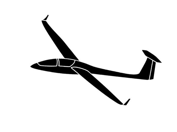 Glider sticker - DG500, DG1000  15cm