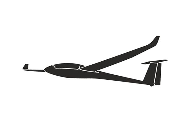 Glider sticker - LS6, LS7, LS8, LS10 15cm