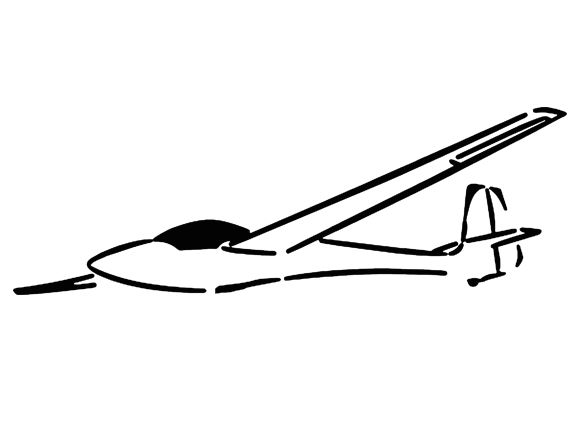 Glider sticker - Standard Libelle line drawing 15cm