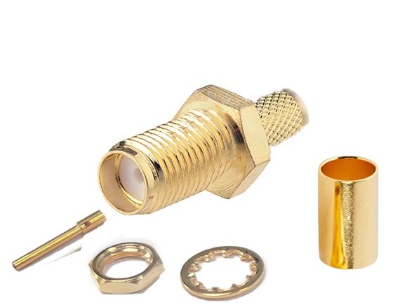 SMA female crimp coax connector AeroFlex 50-5, H155