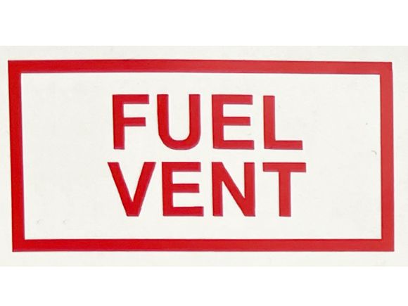 Warning/indication Placard 'Fuel vent' red