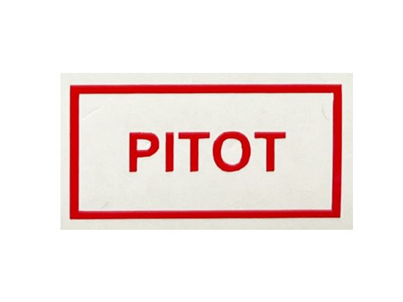 Warning/indication Placard 'Pitot' red